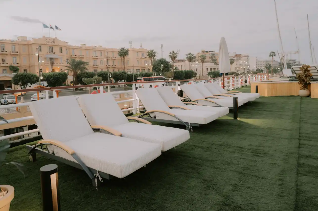 Sun deck of the MS Alma Nile Cruise Nile cruise
